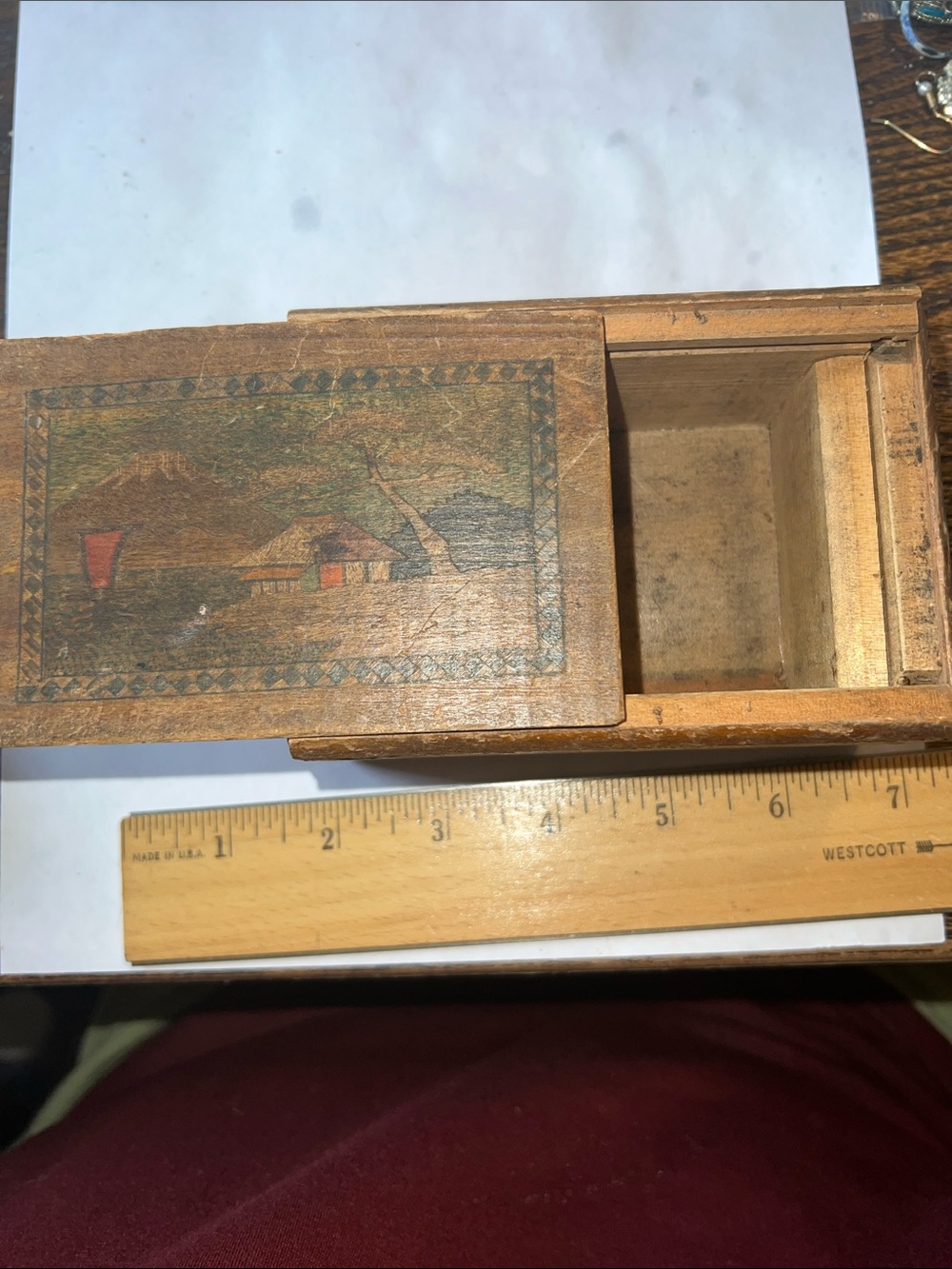 Vintage Japanese puzzle box Himitsu Bako wooden parcay